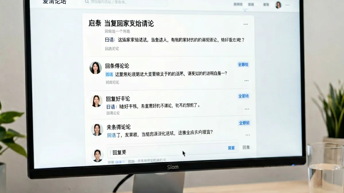 两位用户在男同网社区帖子下方进行留言互动，展示问答与回复的真实界面状态